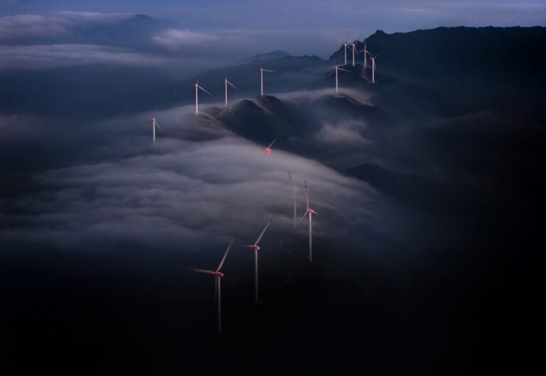 Wind Power amid the Dusky Clouds