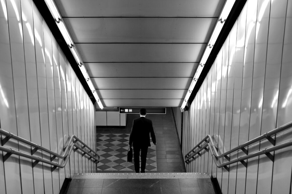 People in geometry of light and shadow