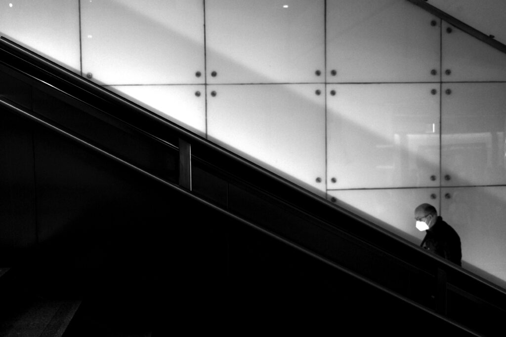 People in geometry of light and shadow