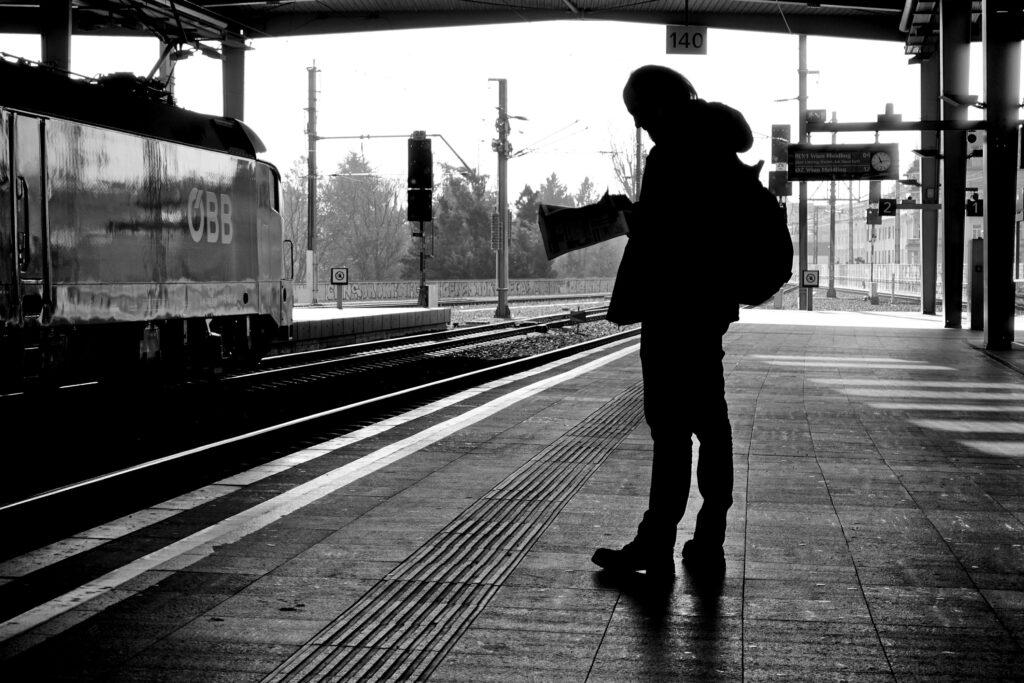 People in geometry of light and shadow